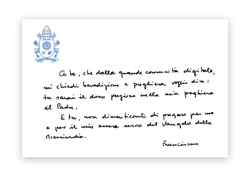 Messsaggio Papa Francesco