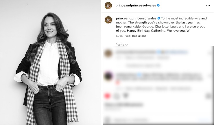 kate william messaggio di william per kate